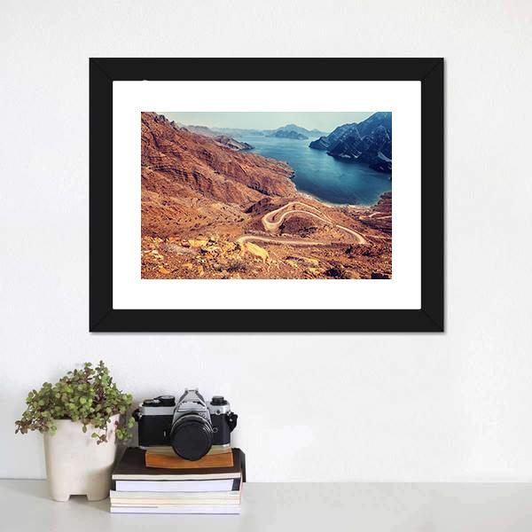 Curve Road On Mountain Canvas Wall Art-1 Piece-Framed Print-30" x 20"-Tiaracle