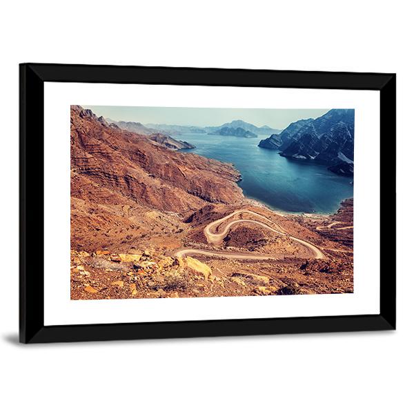 Curve Road On Mountain Canvas Wall Art-5 Horizontal-Gallery Wrap-22" x 12"-Tiaracle