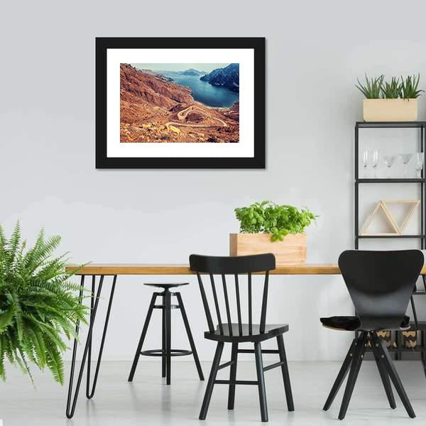 Curve Road On Mountain Canvas Wall Art-5 Horizontal-Gallery Wrap-22" x 12"-Tiaracle