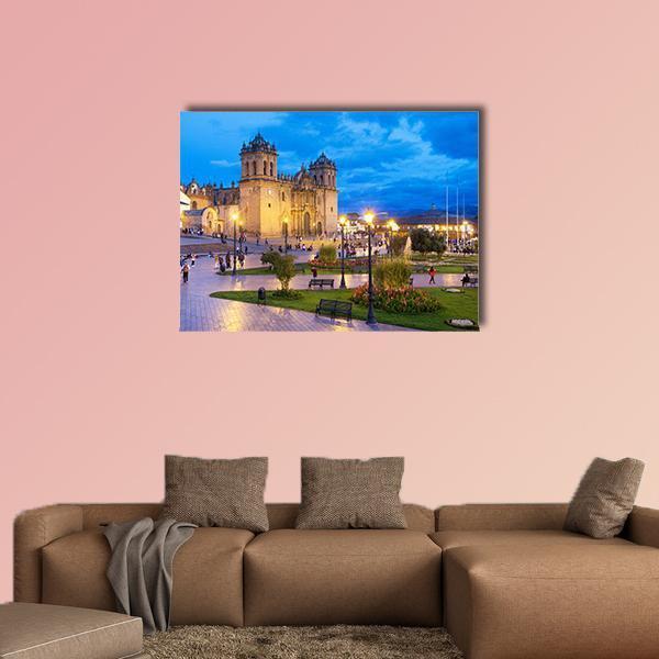 Cusco City Centre Canvas Wall Art-4 Horizontal-Gallery Wrap-34" x 24"-Tiaracle
