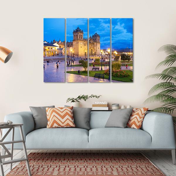 Cusco City Centre Canvas Wall Art-4 Horizontal-Gallery Wrap-34" x 24"-Tiaracle