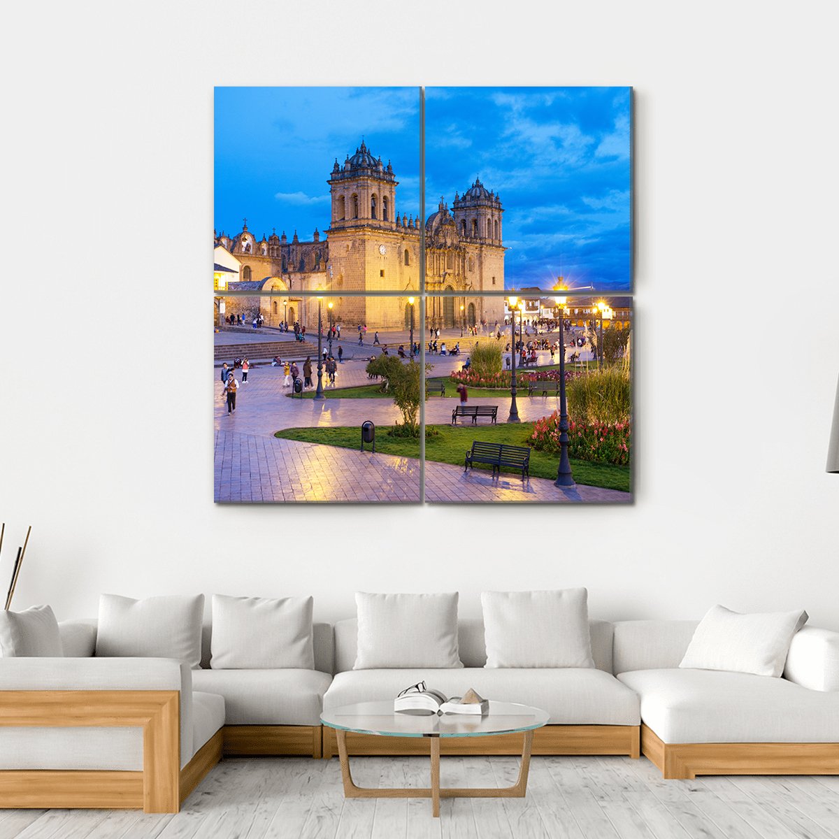 Cusco City Centre Canvas Wall Art-4 Square-Gallery Wrap-17" x 17"-Tiaracle