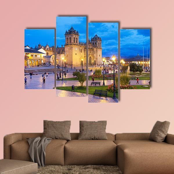 Cusco City Centre Canvas Wall Art-4 Pop-Gallery Wrap-50" x 32"-Tiaracle