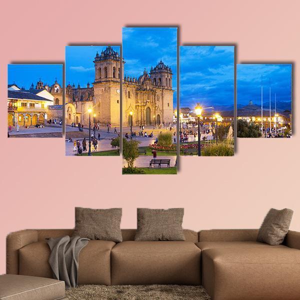 Cusco City Centre Canvas Wall Art-5 Star-Gallery Wrap-62" x 32"-Tiaracle