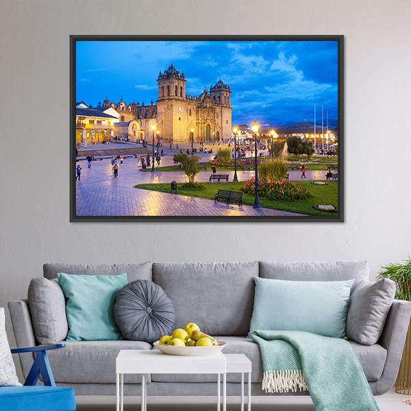 Cusco City Centre Panoramic Canvas Wall Art-1 Piece-36" x 12"-Tiaracle