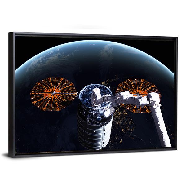 Cygnus Spacecraft In Space Canvas Wall Art-5 Horizontal-Gallery Wrap-22" x 12"-Tiaracle
