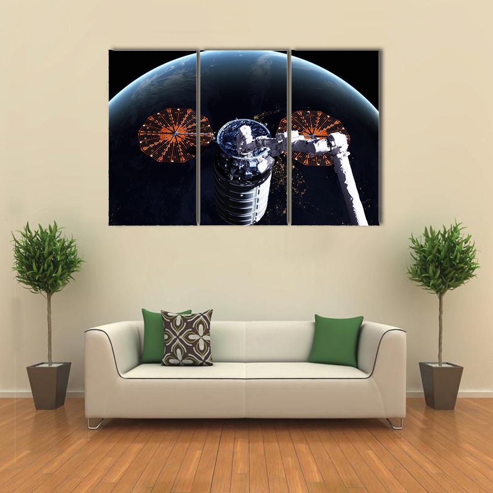 Cygnus Spacecraft In Space Canvas Wall Art-3 Horizontal-Gallery Wrap-37" x 24"-Tiaracle