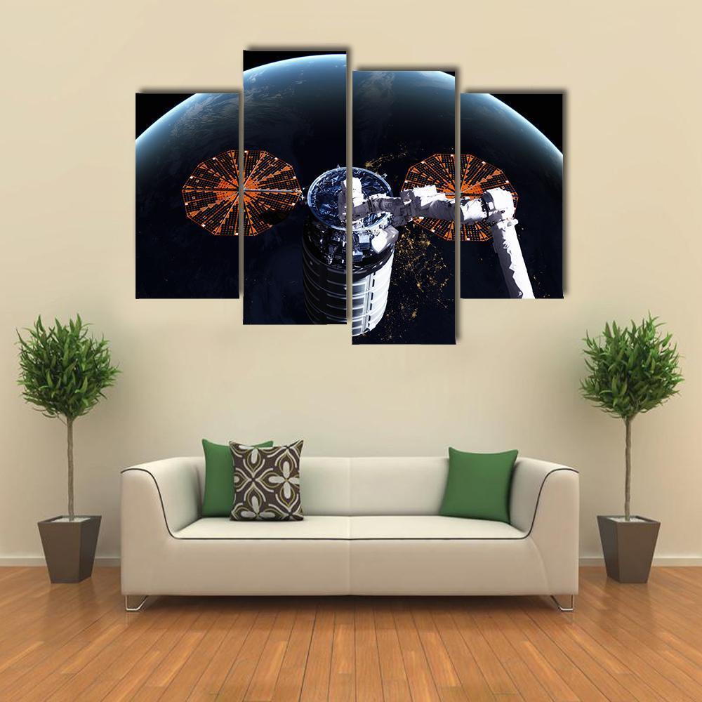 Cygnus Spacecraft In Space Canvas Wall Art-4 Pop-Gallery Wrap-50" x 32"-Tiaracle