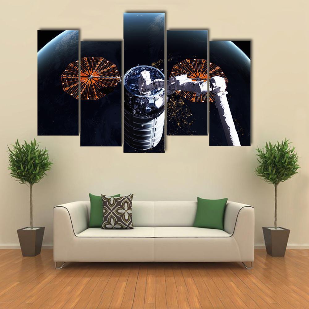Cygnus Spacecraft In Space Canvas Wall Art-5 Pop-Gallery Wrap-47" x 32"-Tiaracle