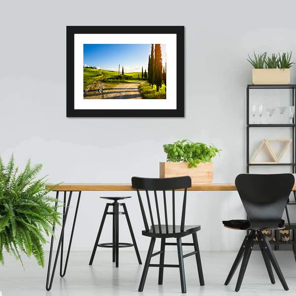 Cypress Trees On Mountain Canvas Wall Art-3 Horizontal-Gallery Wrap-25" x 16"-Tiaracle