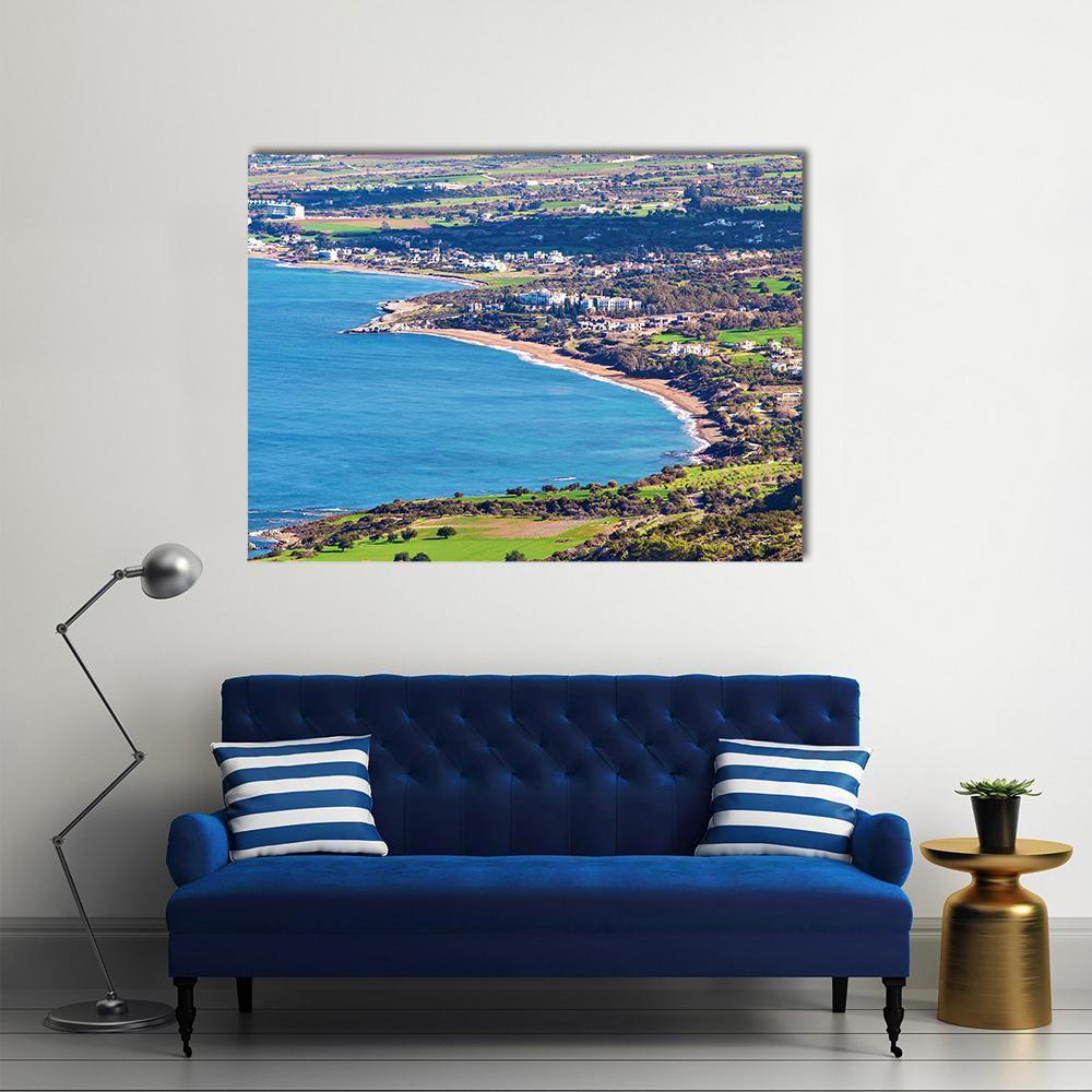 Cyprus Latchi Panorama Canvas Wall Art-4 Horizontal-Gallery Wrap-34" x 24"-Tiaracle