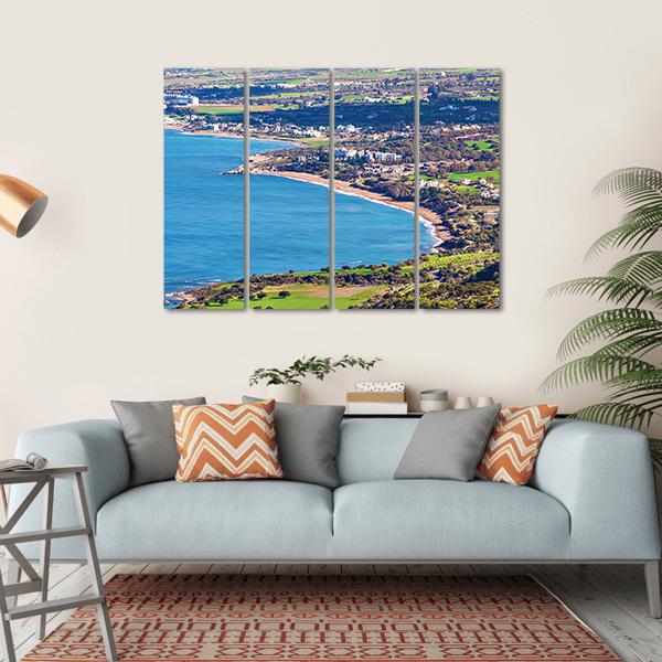 Cyprus Latchi Panorama Canvas Wall Art-4 Horizontal-Gallery Wrap-34" x 24"-Tiaracle