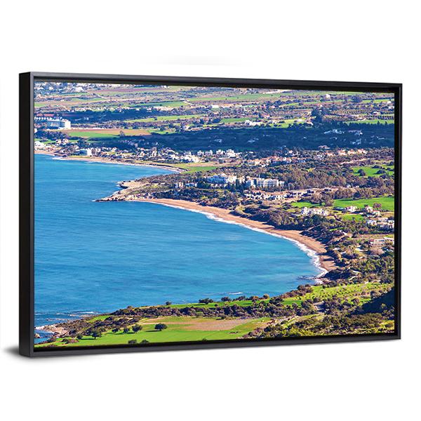 Cyprus Latchi Panorama Canvas Wall Art-5 Horizontal-Gallery Wrap-22" x 12"-Tiaracle