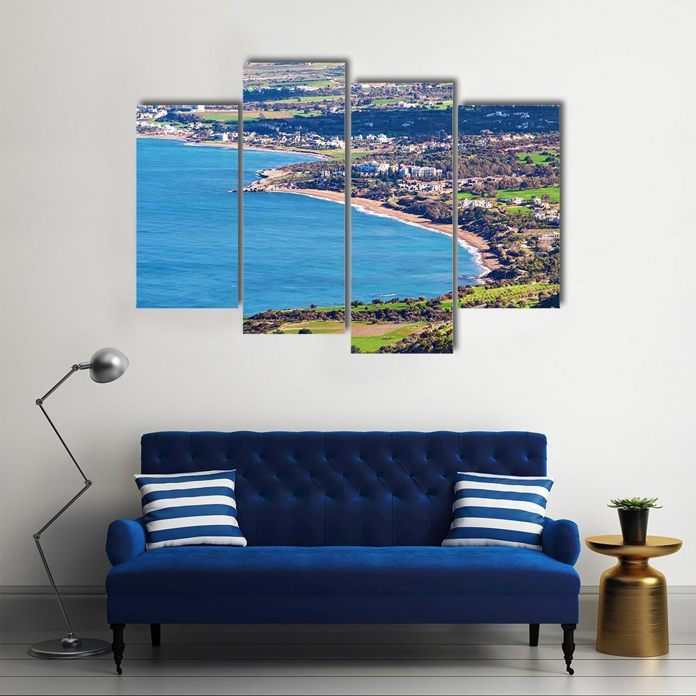 Cyprus Latchi Panorama Canvas Wall Art-4 Pop-Gallery Wrap-50" x 32"-Tiaracle