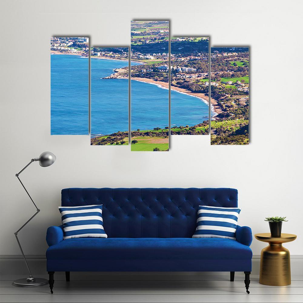 Cyprus Latchi Panorama Canvas Wall Art-5 Pop-Gallery Wrap-47" x 32"-Tiaracle