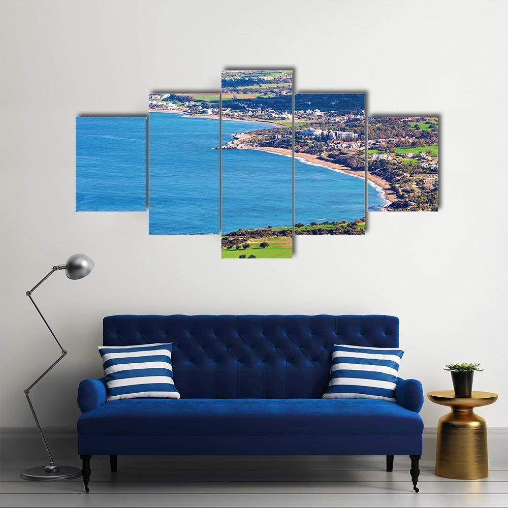 Cyprus Latchi Panorama Canvas Wall Art-5 Star-Gallery Wrap-62" x 32"-Tiaracle