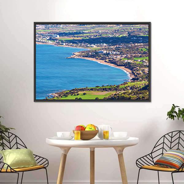 Cyprus Latchi Panorama Canvas Wall Art-1 Piece-Floating Frame-24" x 16"-Tiaracle