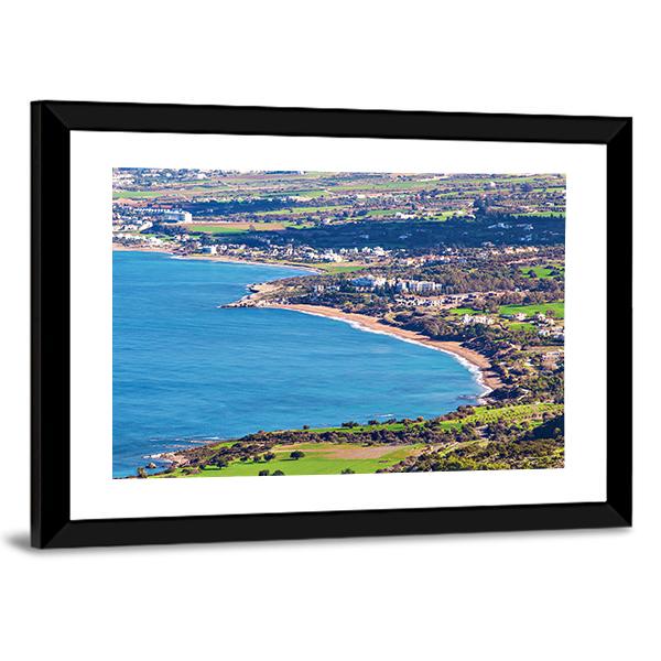 Cyprus Latchi Panorama Canvas Wall Art-3 Horizontal-Gallery Wrap-25" x 16"-Tiaracle