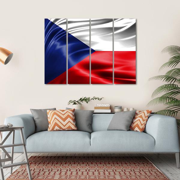 Czech Republic Flag Canvas Wall Art-4 Horizontal-Gallery Wrap-34" x 24"-Tiaracle