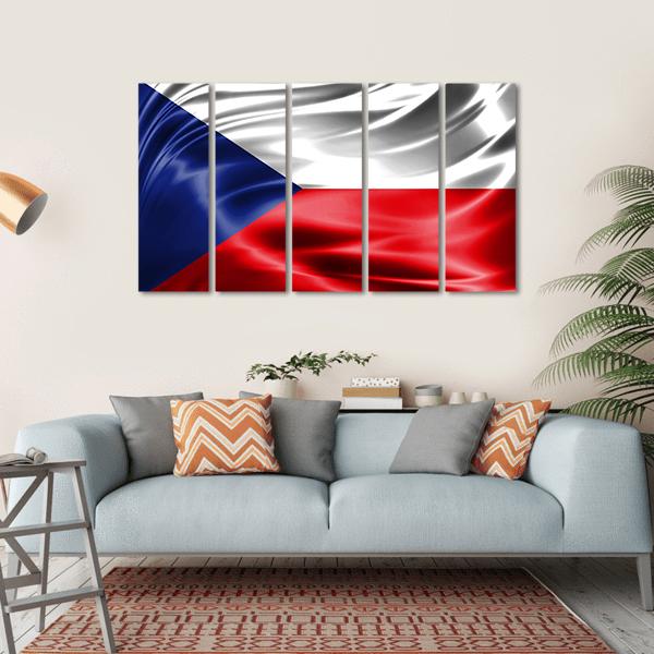 Czech Republic Flag Canvas Wall Art-5 Horizontal-Gallery Wrap-22" x 12"-Tiaracle