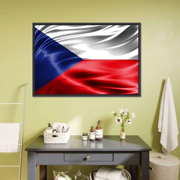 Czech Republic Flag Canvas Wall Art-5 Horizontal-Gallery Wrap-22" x 12"-Tiaracle