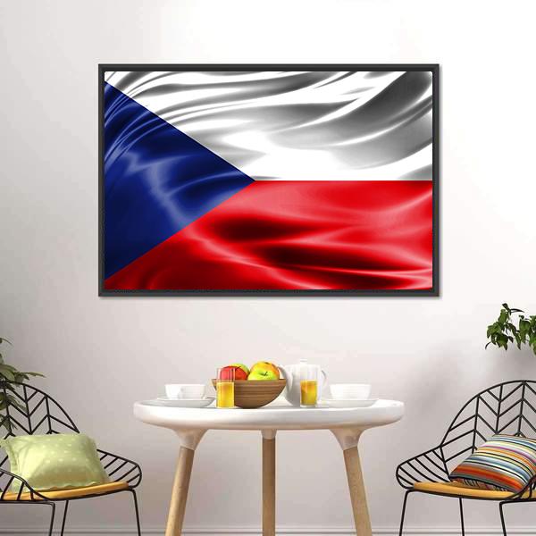 Czech Republic Flag Canvas Wall Art-3 Horizontal-Gallery Wrap-25" x 16"-Tiaracle