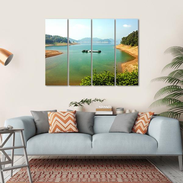 Daecheongho Lake Canvas Wall Art-4 Horizontal-Gallery Wrap-34" x 24"-Tiaracle