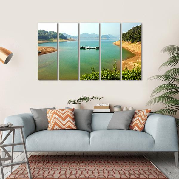 Daecheongho Lake Canvas Wall Art-5 Horizontal-Gallery Wrap-22" x 12"-Tiaracle