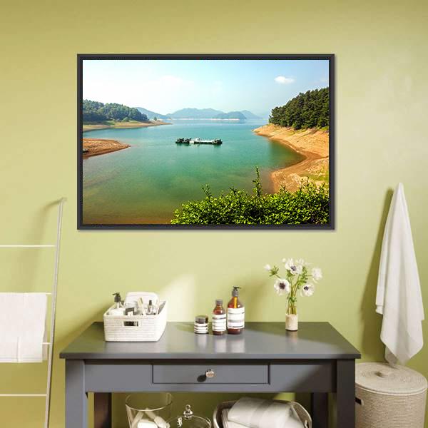 Daecheongho Lake Canvas Wall Art-5 Horizontal-Gallery Wrap-22" x 12"-Tiaracle