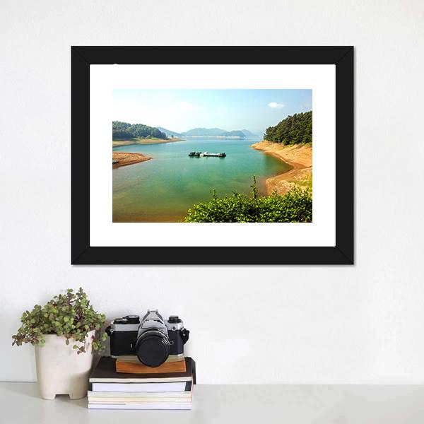 Daecheongho Lake Canvas Wall Art-5 Horizontal-Gallery Wrap-22" x 12"-Tiaracle