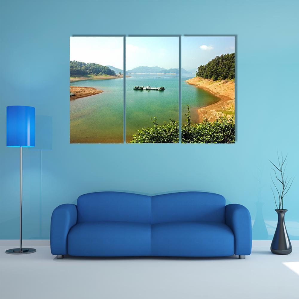 Daecheongho Lake Canvas Wall Art-3 Horizontal-Gallery Wrap-37" x 24"-Tiaracle