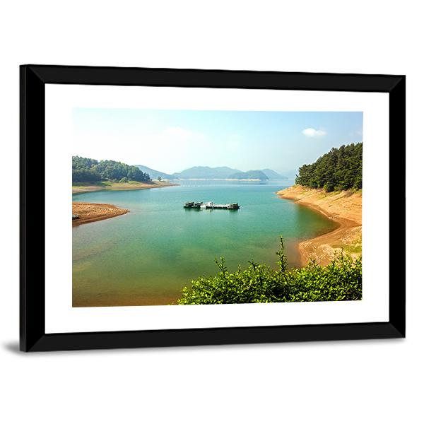 Daecheongho Lake Canvas Wall Art-3 Horizontal-Gallery Wrap-25" x 16"-Tiaracle