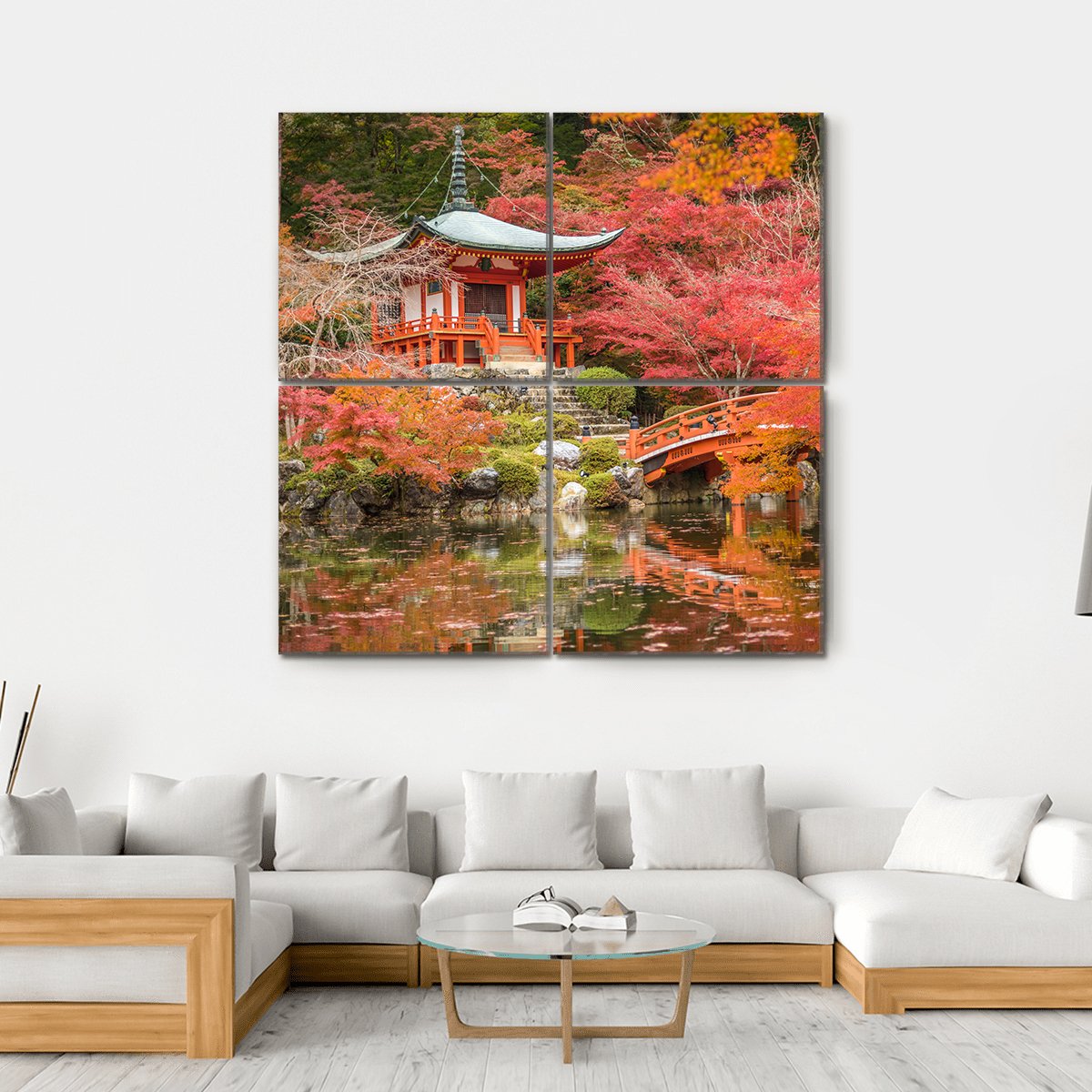 Daigoji Temple Canvas Wall Art-4 Horizontal-Gallery Wrap-34" x 24"-Tiaracle