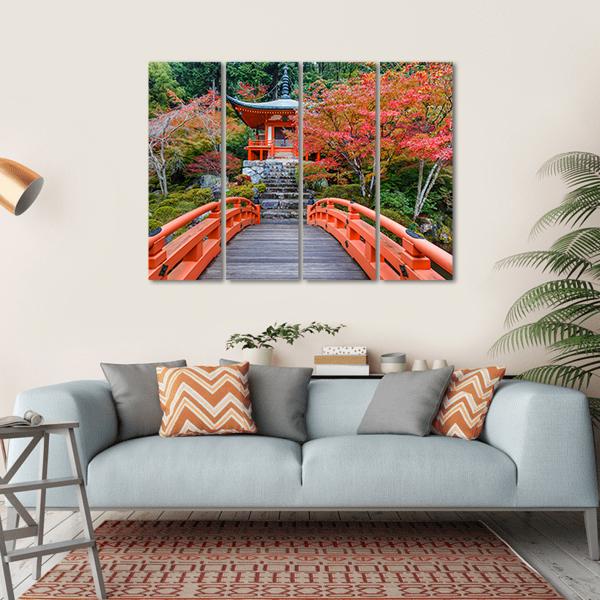 Daigoji Temple In Autumn Canvas Wall Art-4 Horizontal-Gallery Wrap-34" x 24"-Tiaracle