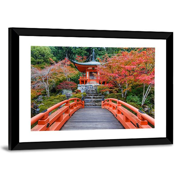 Daigoji Temple In Autumn Canvas Wall Art-3 Horizontal-Gallery Wrap-25" x 16"-Tiaracle