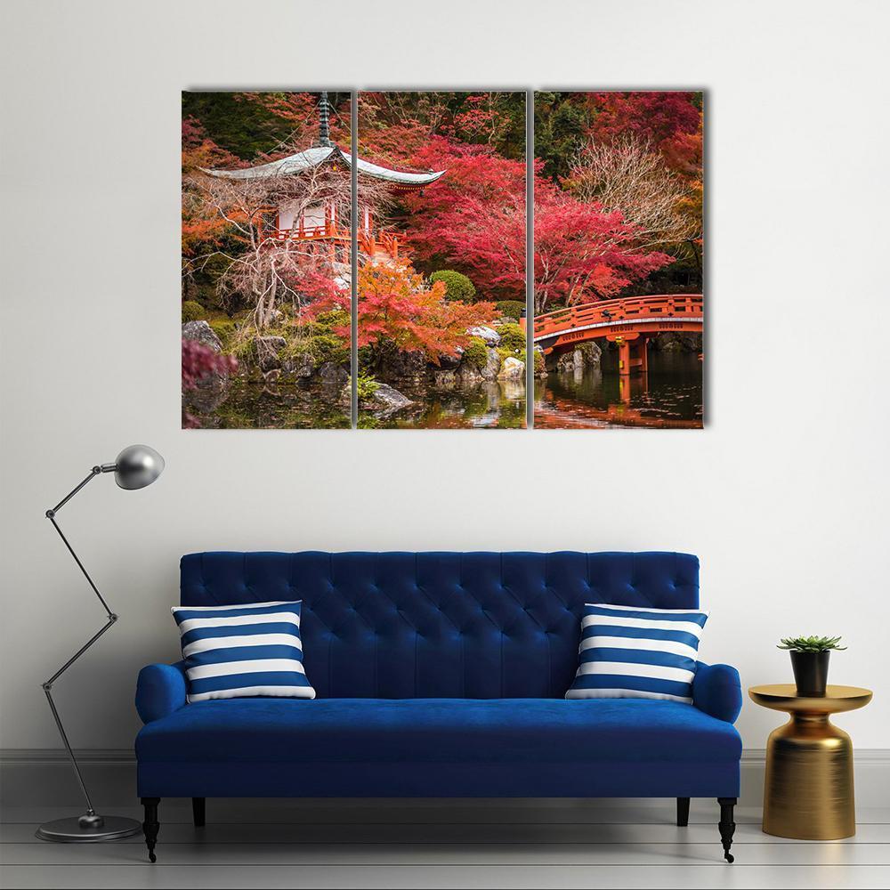 Daigoji Temple Canvas Wall Art-3 Horizontal-Gallery Wrap-37" x 24"-Tiaracle