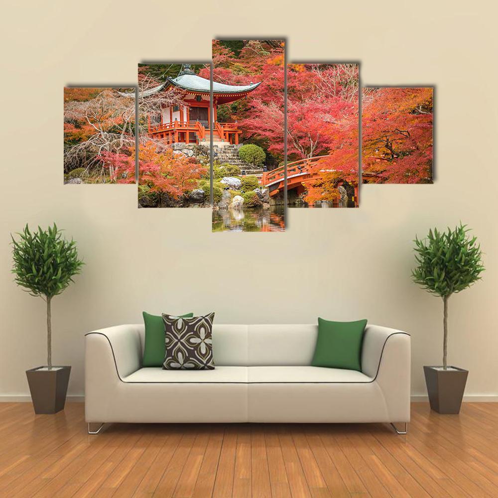 Daigoji Temple Canvas Wall Art-5 Star-Gallery Wrap-62" x 32"-Tiaracle
