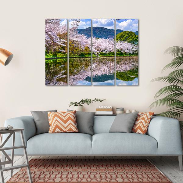Daikaku-ji Temple's Pond Canvas Wall Art-4 Horizontal-Gallery Wrap-34" x 24"-Tiaracle