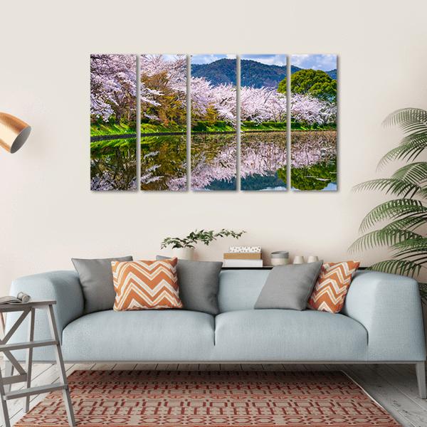 Daikaku-ji Temple's Pond Canvas Wall Art-5 Horizontal-Gallery Wrap-22" x 12"-Tiaracle