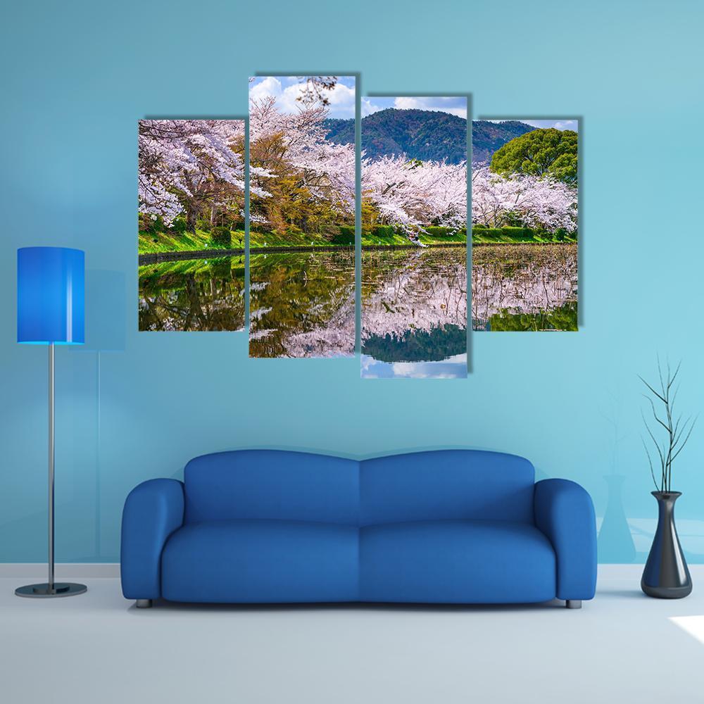 Daikaku-ji Temple's Pond Canvas Wall Art-4 Pop-Gallery Wrap-50" x 32"-Tiaracle