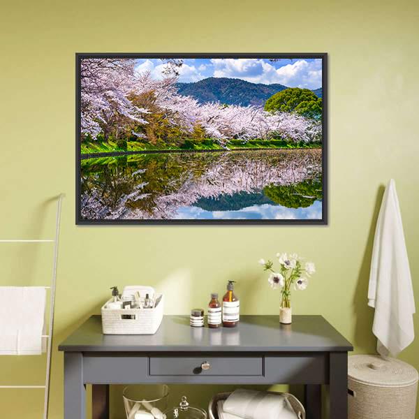 Daikaku-ji Temple's Pond Canvas Wall Art-3 Horizontal-Gallery Wrap-25" x 16"-Tiaracle
