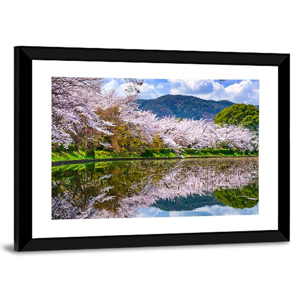 Daikaku-ji Temple's Pond Canvas Wall Art-3 Horizontal-Gallery Wrap-25" x 16"-Tiaracle