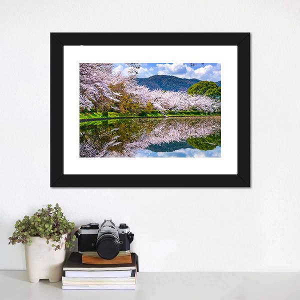 Daikaku-ji Temple's Pond Canvas Wall Art-3 Horizontal-Gallery Wrap-25" x 16"-Tiaracle