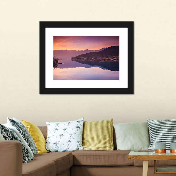 Dal Lake Kashmir Canvas Wall Art-1 Piece-Framed Print-20" x 16"-Tiaracle