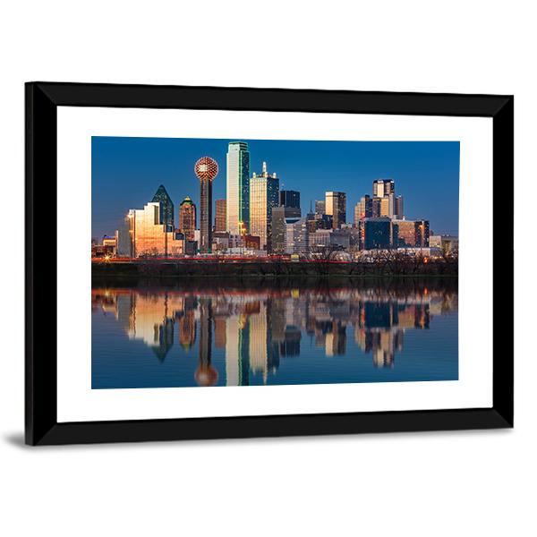 Dallas Skyline Canvas Wall Art-3 Horizontal-Gallery Wrap-25" x 16"-Tiaracle