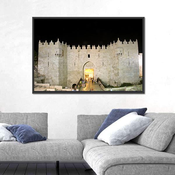 Damascus Gate Entrance Canvas Wall Art-5 Horizontal-Gallery Wrap-22" x 12"-Tiaracle