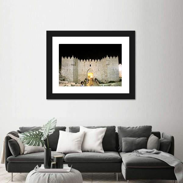 Damascus Gate Entrance Canvas Wall Art-3 Horizontal-Gallery Wrap-25" x 16"-Tiaracle