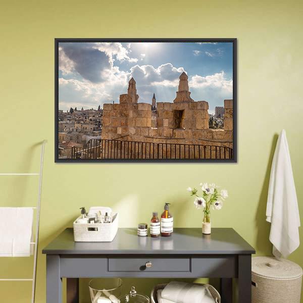 Damascus Gate Jerusalem Canvas Wall Art-3 Horizontal-Gallery Wrap-25" x 16"-Tiaracle