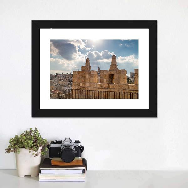 Damascus Gate Jerusalem Canvas Wall Art-3 Horizontal-Gallery Wrap-25" x 16"-Tiaracle
