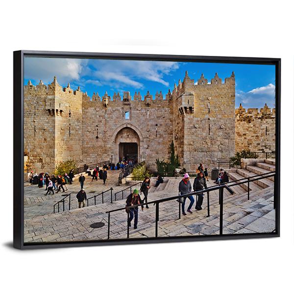 Damascus Gate Canvas Wall Art-3 Horizontal-Gallery Wrap-25" x 16"-Tiaracle